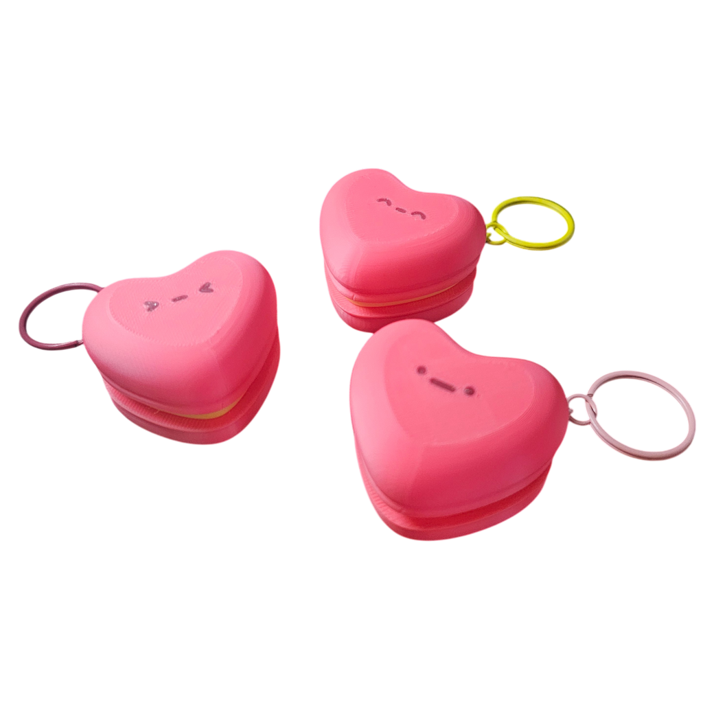 Porte clé 3D : Macaron cœur Kawaii (CLICKER)