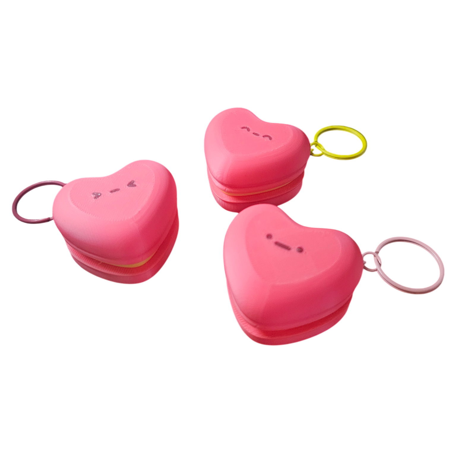 Porte clé 3D : Macaron cœur Kawaii (CLICKER)
