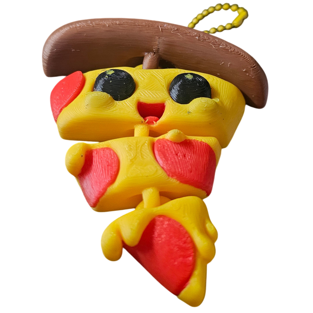 Porte clé 3D : Pizza Kawaii (FLEXI)