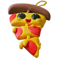 Porte clé 3D : Pizza Kawaii (FLEXI)