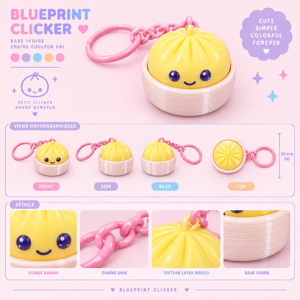 Porte clé 3D : Bao adorables (CLICKER)