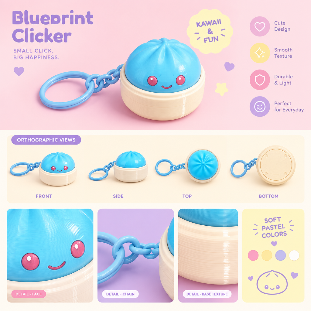 Porte clé 3D : Bao adorables (CLICKER)