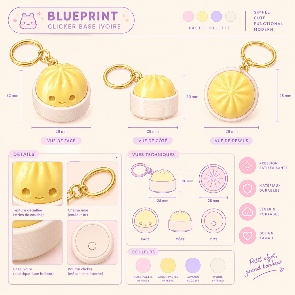 Porte clé 3D : Bao adorables (CLICKER)