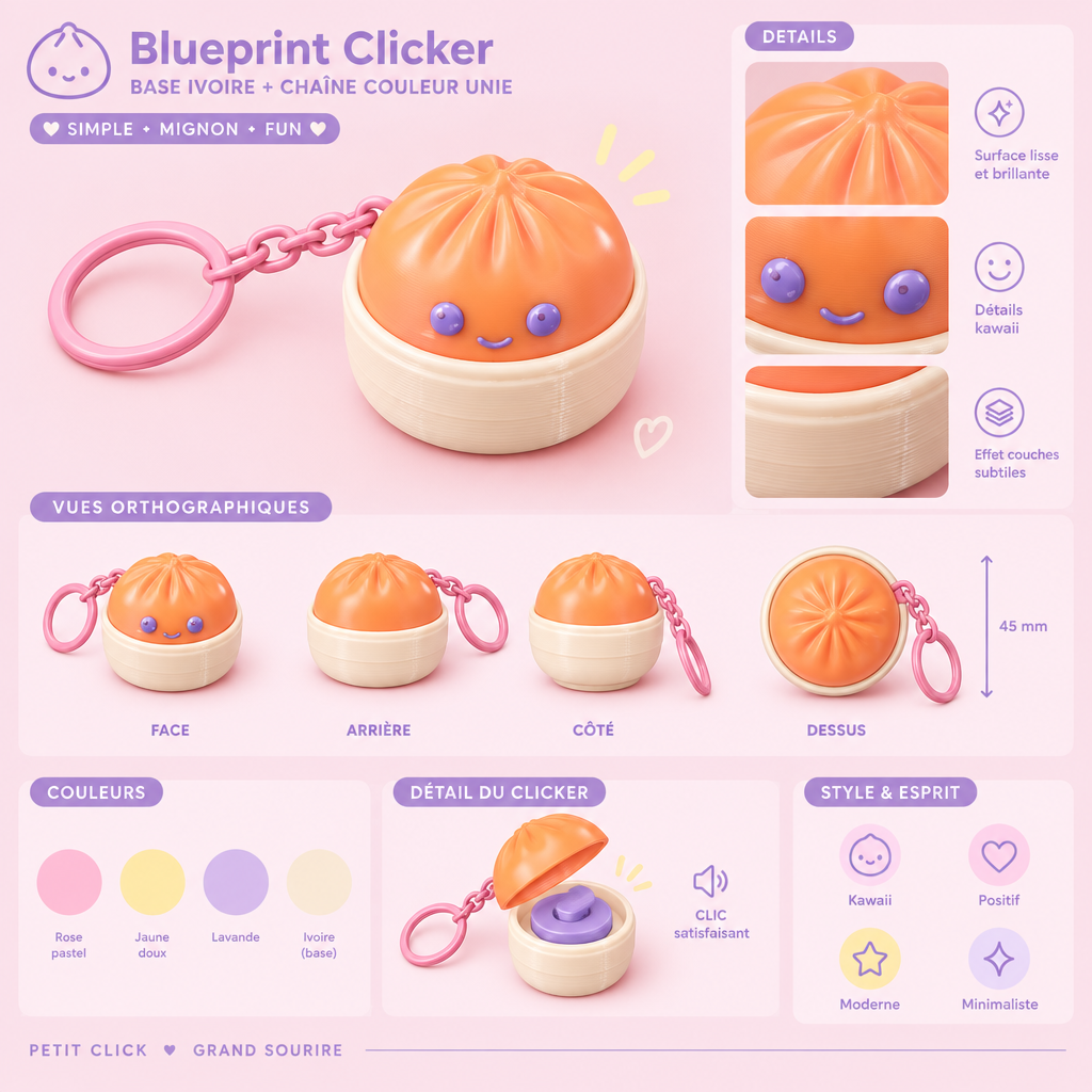 Porte clé 3D : Bao adorables (CLICKER)