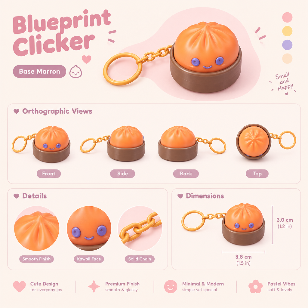 Porte clé 3D : Bao adorables (CLICKER)