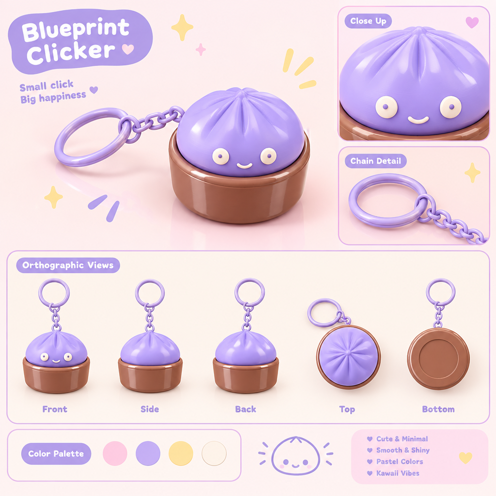 Porte clé 3D : Bao adorables (CLICKER)