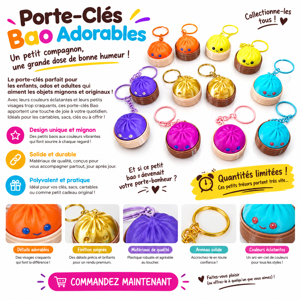 Porte clé 3D : Bao adorables (CLICKER)